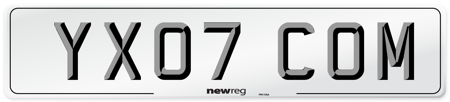 YX07 COM Number Plate from New Reg